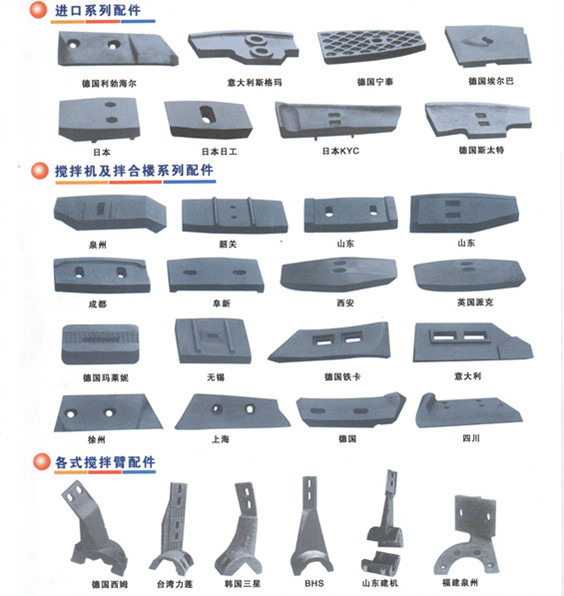 廣西南寧混凝土攪拌機(jī)，廣西南寧襯板、葉片、攪拌臂價(jià)格